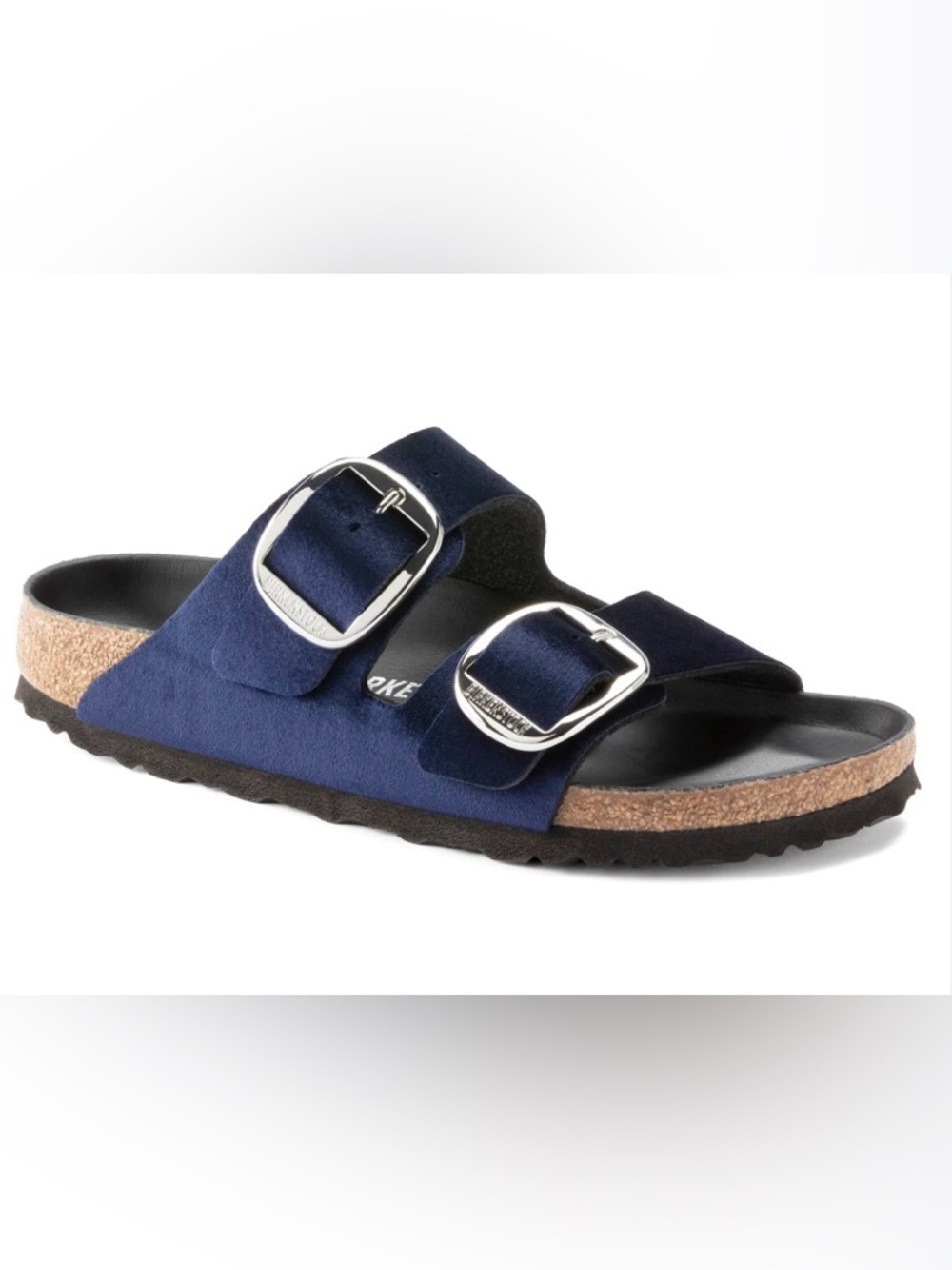 Birkenstock Arizona Big Buckle Midnight Blue Velvet Sandals EU 38 Ladies 7 NIB - Picture 10 of 10